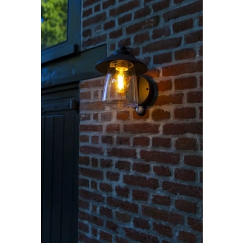 Cate kinkiet 1xE27 IP44 czarny z czujnikiem ruchu