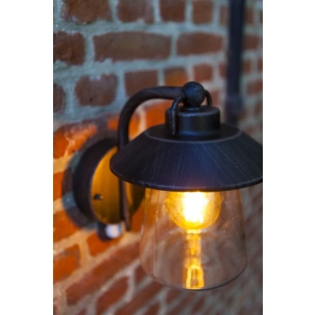 Cate kinkiet 1xE27 IP44 czarny z czujnikiem ruchu