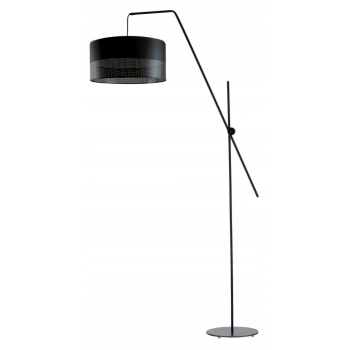Lysne Bilbao Glam lampa podłogowa E27 abażur czarny z ażurem, stelaż czarny