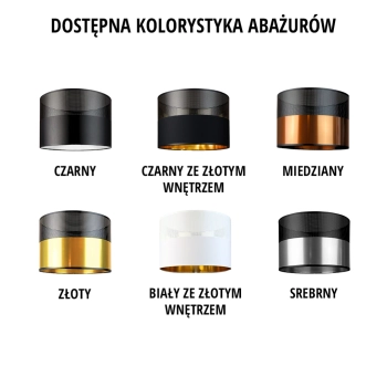 Brage Glam kinkiet E27 abażur czarno-złoty, stelaż (biały, czarny, chrom, stal szczotkowana, stare złoto)