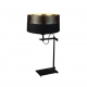 Alaska Glam lampka stołowa E27 abażur czarny ze złotym wnętrzem z czarnym ażurem, stelaż czarny