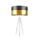 Lysne Alta Glam lampka stołowa E27 abażur złoty z czarnym ażurem, stelaż stal szczotkowana