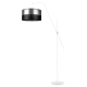 Lysne Bilbao Glam lampa podłogowa E27 abażur srebrny z czarnym ażurem, stelaż biały