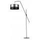 Lysne Bilbao Glam lampa podłogowa E27 abażur srebrny z czarnym ażurem, stelaż czarny