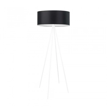 Ibiza lampa podłogowa 1 x E27 stelaż biały abażur czarny Lysne