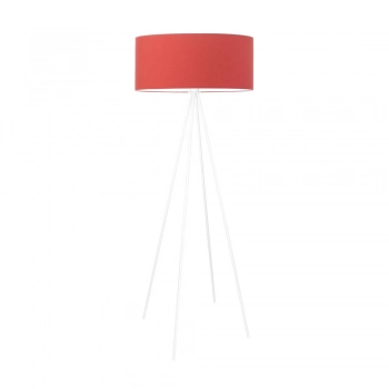 Ibiza lampa podłogowa 1 x E27 stelaż biały abażur czerwony Lysne
