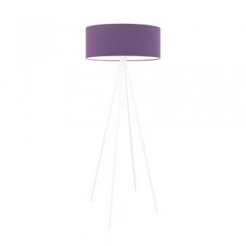 Ibiza lampa podłogowa 1 x E27 stelaż biały abażur fioletowy Lysne