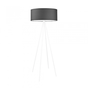 Ibiza lampa podłogowa 1 x E27 stelaż biały abażur grafitowy Lysne