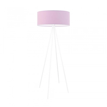 Ibiza lampa podłogowa 1 x E27 stelaż biały abażur jasny fioletowy Lysne
