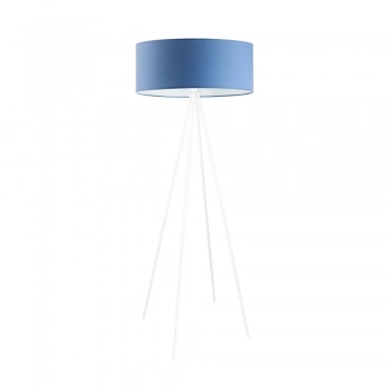 Ibiza lampa podłogowa 1 x E27 stelaż biały abażur niebieski Lysne