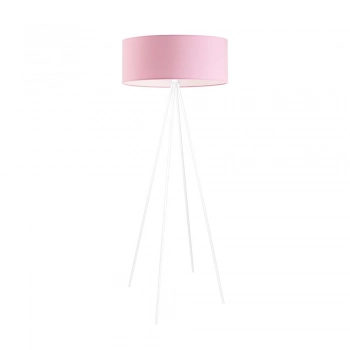 Ibiza lampa podłogowa 1 x E27 stelaż biały abażur różowy Lysne