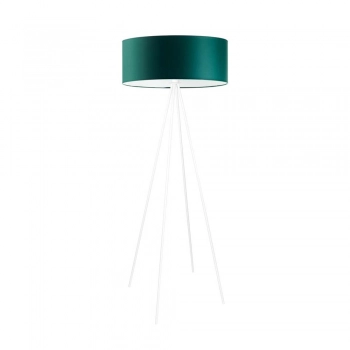 Ibiza lampa podłogowa 1 x E27 stelaż biały abażur zielony Lysne