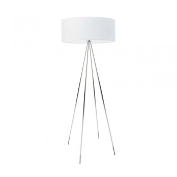 Ibiza lampa podłogowa 1 x E27 stelaż chrom abażur biały Lysne