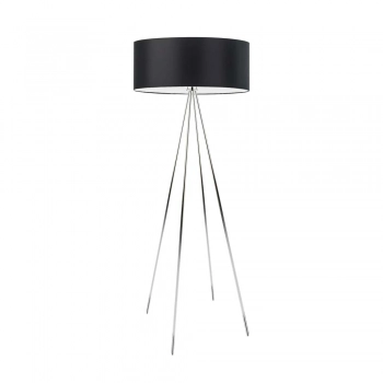 Ibiza lampa podłogowa 1 x E27 stelaż chrom abażur czarny Lysne