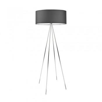 Ibiza lampa podłogowa 1 x E27 stelaż chrom abażur grafitowy Lysne
