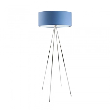 Ibiza lampa podłogowa 1 x E27 stelaż chrom abażur niebieski Lysne