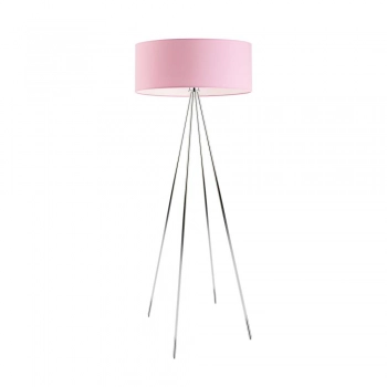 Ibiza lampa podłogowa 1 x E27 stelaż chrom abażur różowy Lysne