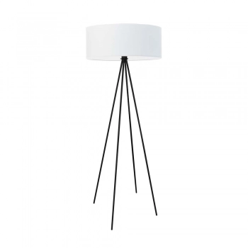 Ibiza lampa podłogowa 1 x E27 stelaż czarny abażur biały Lysne