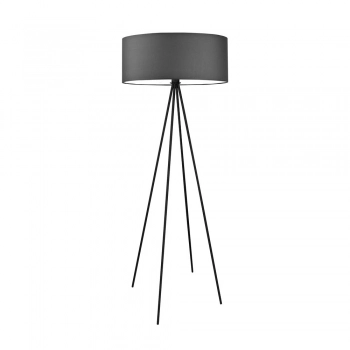 Ibiza lampa podłogowa 1 x E27 stelaż czarny abażur grafitowy Lysne