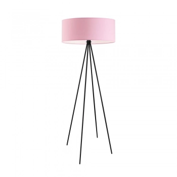 Ibiza lampa podłogowa 1 x E27 stelaż czarny abażur różowy Lysne