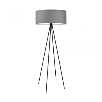 Ibiza lampa podłogowa 1 x E27 stelaż czarny abażur szary Lysne