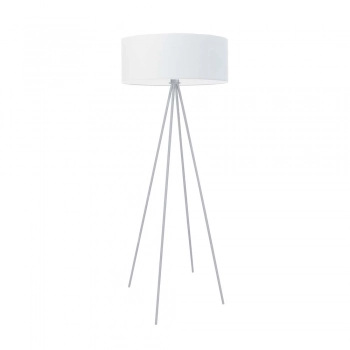 Ibiza lampa podłogowa 1 x E27 stelaż srebrny abażur biały Lysne