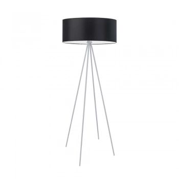 Ibiza lampa podłogowa 1 x E27 stelaż srebrny abażur czarny Lysne