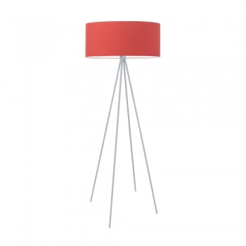 Ibiza lampa podłogowa 1 x E27 stelaż srebrny abażur czerwony Lysne