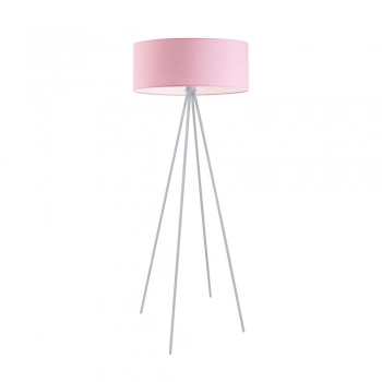 Ibiza lampa podłogowa 1 x E27 stelaż srebrny abażur różowy Lysne