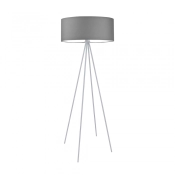 Ibiza lampa podłogowa 1 x E27 stelaż srebrny abażur szary Lysne
