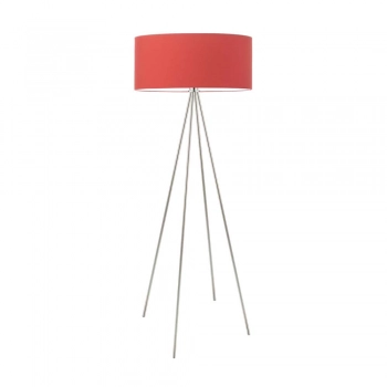 Ibiza lampa podłogowa 1 x E27 stelaż stal szczotkowana abażur czerwony Lysne