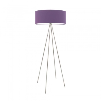 Ibiza lampa podłogowa 1 x E27 stelaż stal szczotkowana abażur fioletowy Lysne