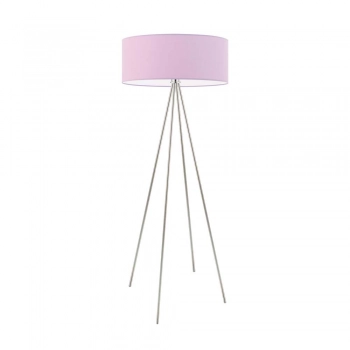 Ibiza lampa podłogowa 1 x E27 stelaż stal szczotkowana abażur jasny fioletowy Lysne