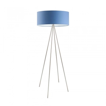 Ibiza lampa podłogowa 1 x E27 stelaż stal szczotkowana abażur niebieski Lysne