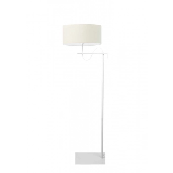 Lysne Kamerun lampa podłogowa E27 abażur ecru, stelaż biały