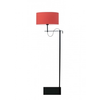 Kamerun lampa podłogowa 1xE27 stelaż czarny abażur czerwony Lysne
