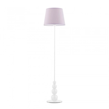Lizbona lampa podłogowa 1xE27 stelaż biały abażur jasny fioletowy Lysne