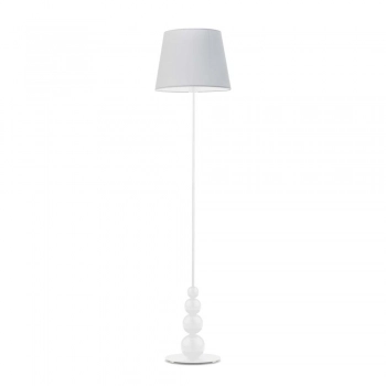 Lysne Lizbona lampa podłogowa E27 abażur jasny szary, stelaż biały