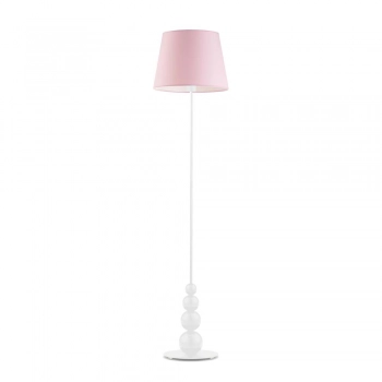 Lizbona lampa podłogowa 1xE27 stelaż biały abażur różowy Lysne