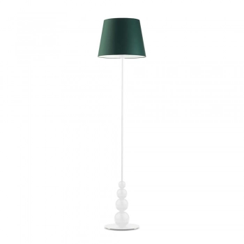 Lizbona lampa podłogowa 1xE27 stelaż biały abażur zielony Lysne