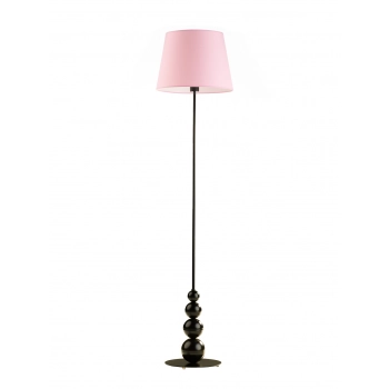 Lizbona lampa podłogowa 1xE27 stelaż czarny abażur różowy Lysne
