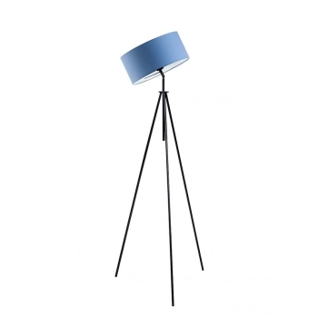 Malmo lampa podłogowa 1xE27 stelaż czarny abażur niebieski Lysne
