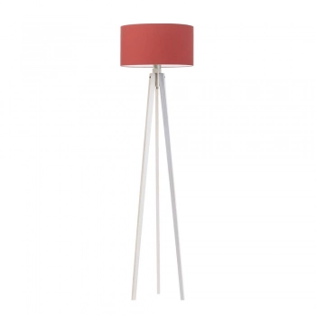 Miami lampa podłogowa 1xE27 stelaż biały abażur czerwony Lysne