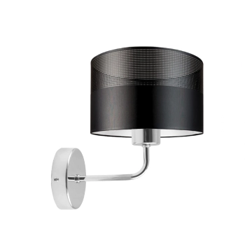 Lysne Modena Glam kinkiet E27 abażur czarny z ażurem, stelaż chrom