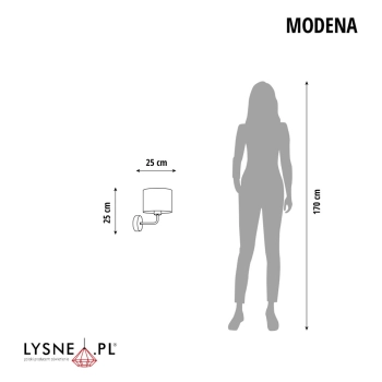 Modena Glam kinkiet E27 abażur złoty z czarnym ażurem, stelaż (biały, czarny, chrom, stal szczotkowana, stare złoto)