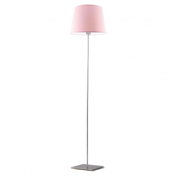 Palermo lampa podłogowa E27 abażur jasny różowy, stelaż (biały, czarny, srebrny, chrom, stal szczotkowana, stare złoto)