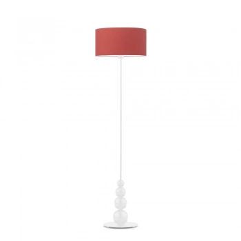 Roma lampa podłogowa 1xE27 stelaż biały abażur czerwony Lysne