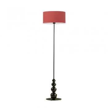 Roma lampa podłogowa 1xE27 stelaż czarny abażur czerwony Lysne