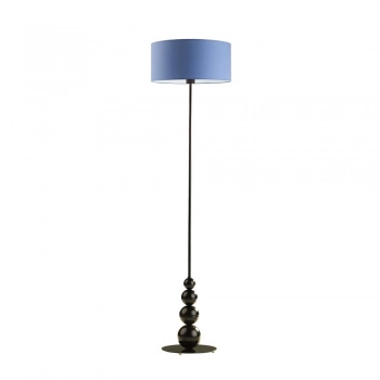 Roma lampa podłogowa 1xE27 stelaż czarny abażur niebieski Lysne