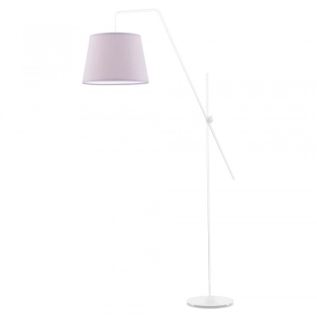 Vigo lampa podłogowa 1xE27 stelaż biały abażur jasny fioletowy Lysne